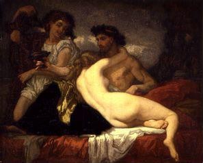 ホレスとリディアの人物画家トーマス・クチュール Oil Paintings